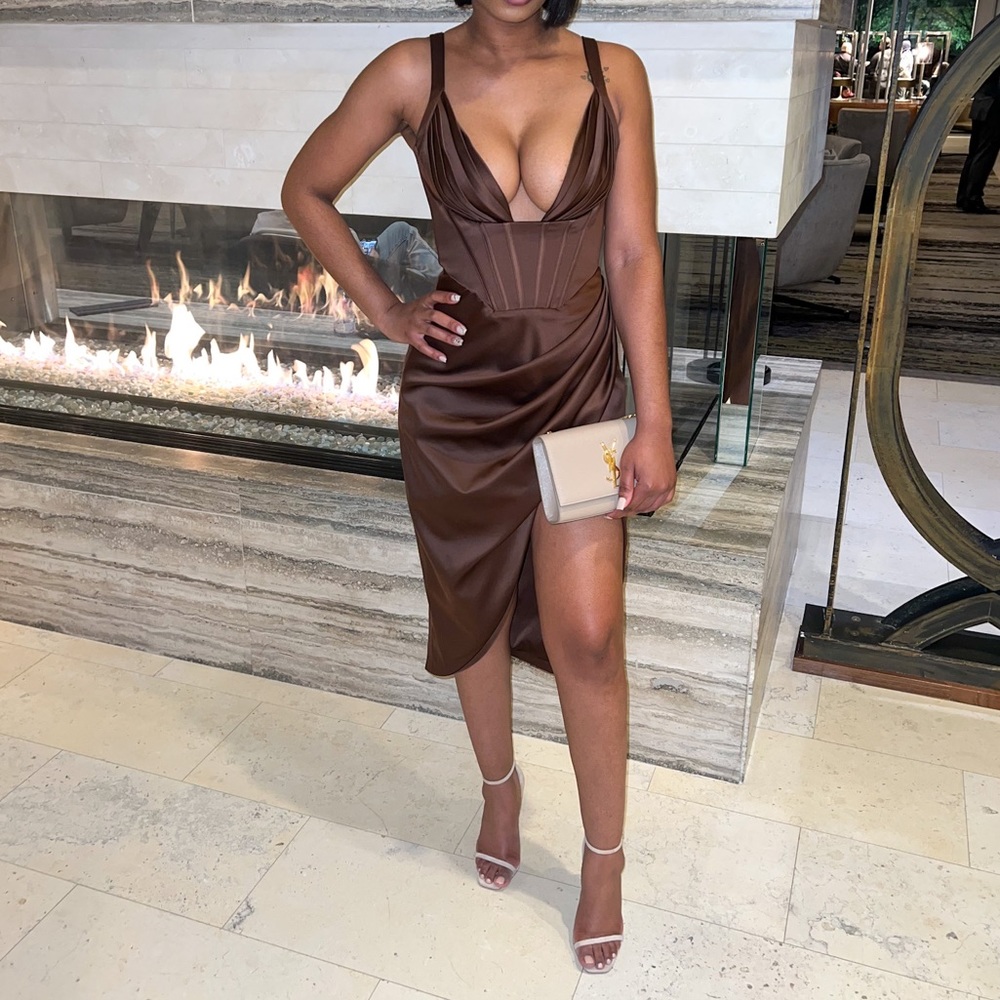 House of CB High Spilt Dress